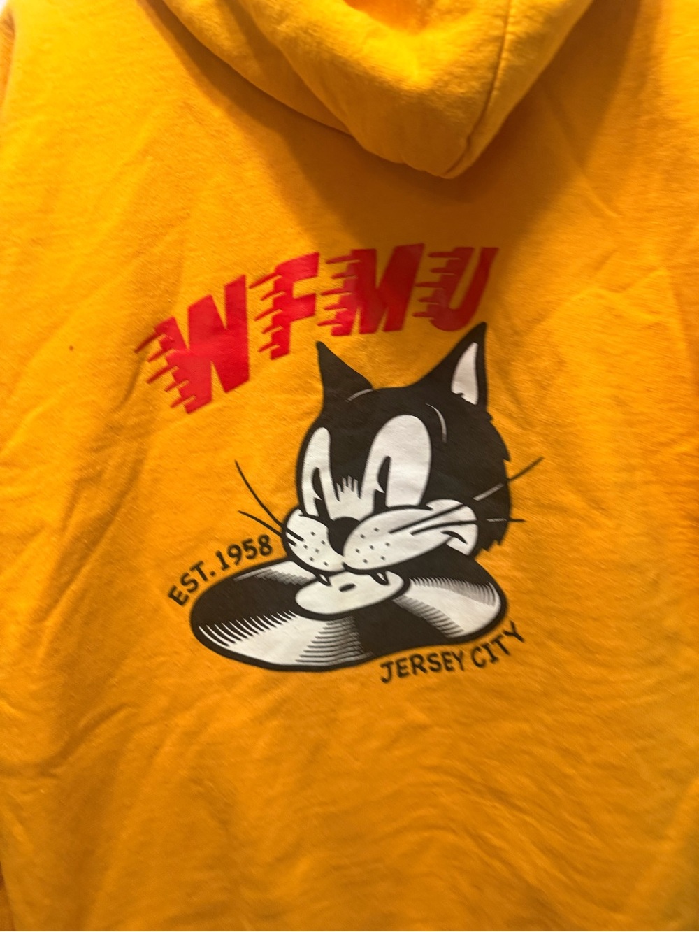 Gildan Yellow WFMU Radio Graphic Hoodie! - Picture 2 of 5